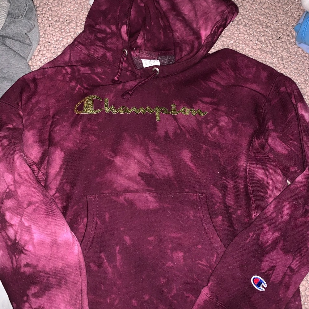 Champion M tie dye hoodie